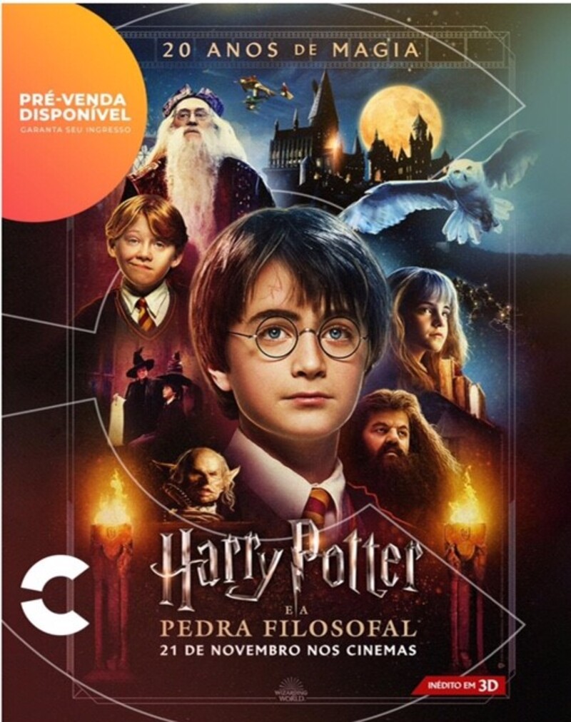 Cinépolis do Shopping Jardim Oriente anuncia pré-venda de “Harry Potter e a Pedra Filosofal”, primeiro filme da saga lançado há 20 anos